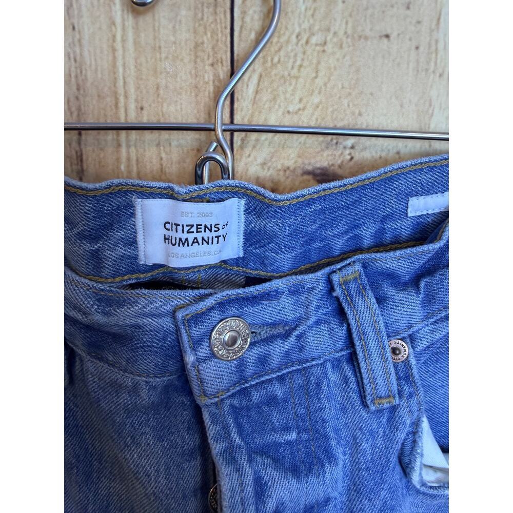 Citizens of Humanity High Rise Wide Legged Raw Hem Button Fly Jeans Size 27 - Picture 10 of 12